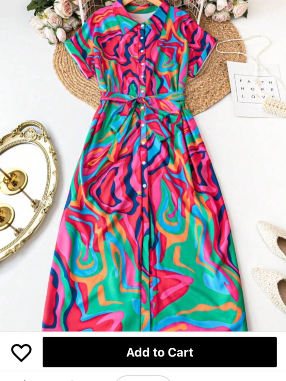 Shirt Dress-Abstract Print